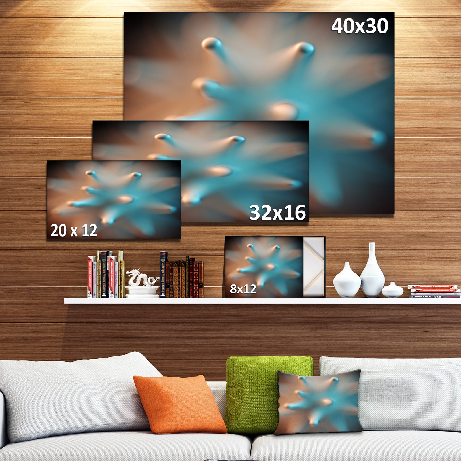 Blue Macro Prickly Texture - Abstract Canvas Wall Art