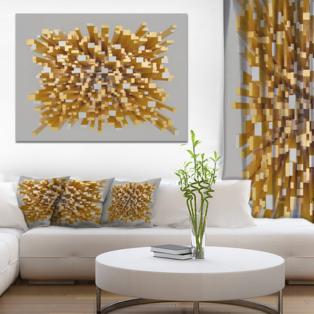 Golden Fragments 3D Design - Abstract Canvas Wall Art