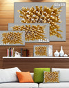 Golden Fragments 3D Design - Abstract Canvas Wall Art