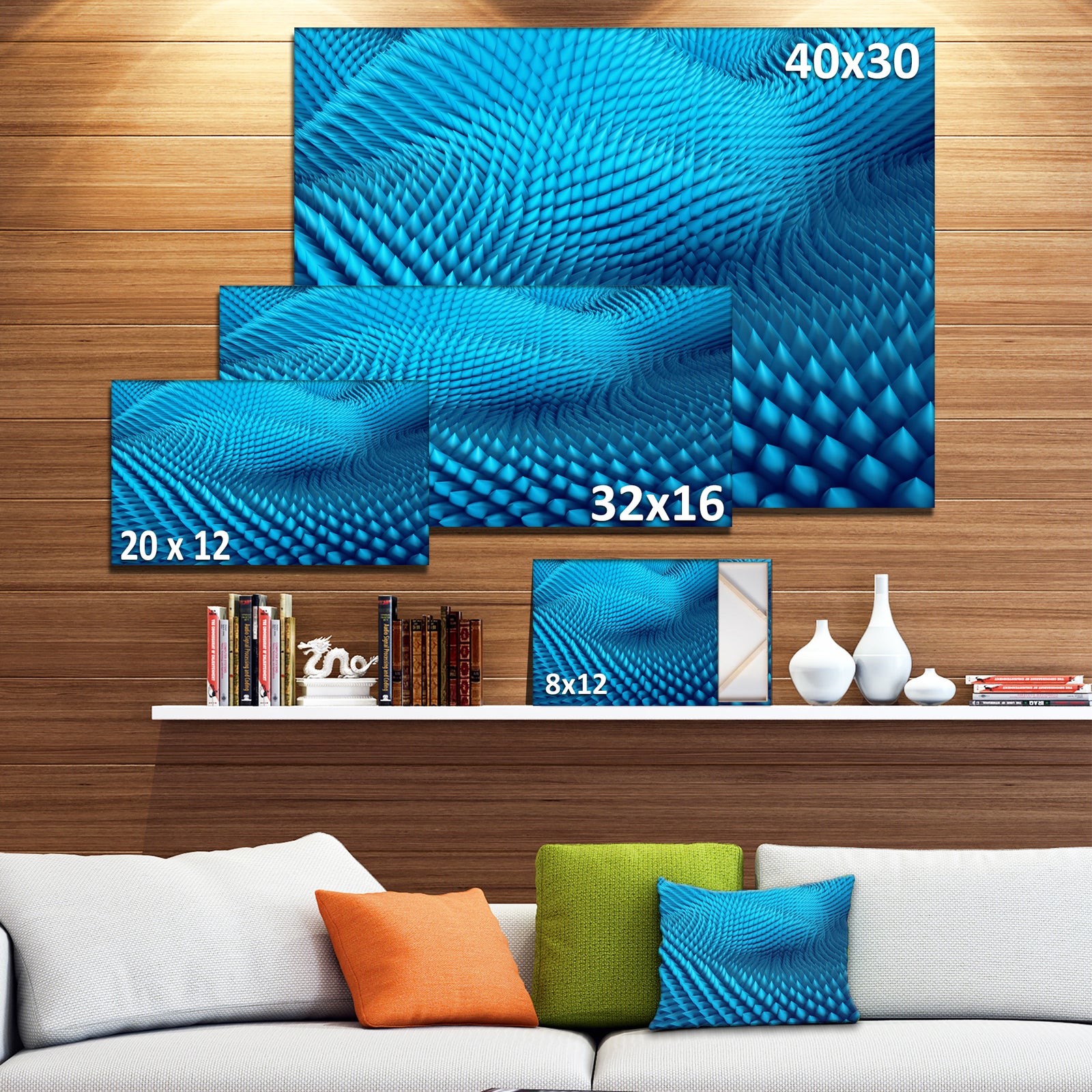 Abstract Blue Wavy Background - Abstract Canvas Wall Art