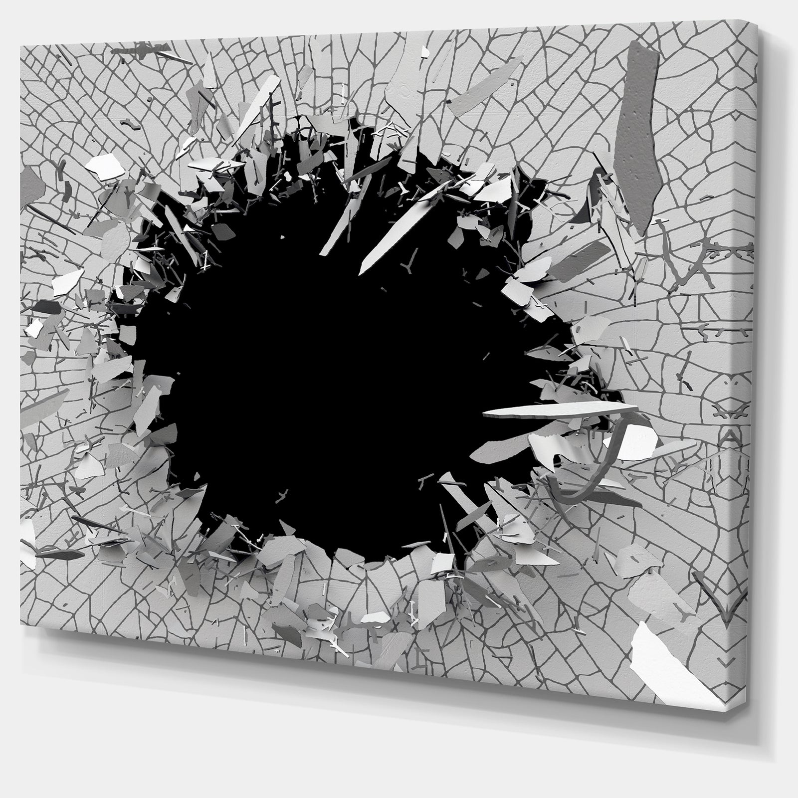 Strick & Bolton 'Abstract Broken Wall 3D Design - Canvas Wall Art