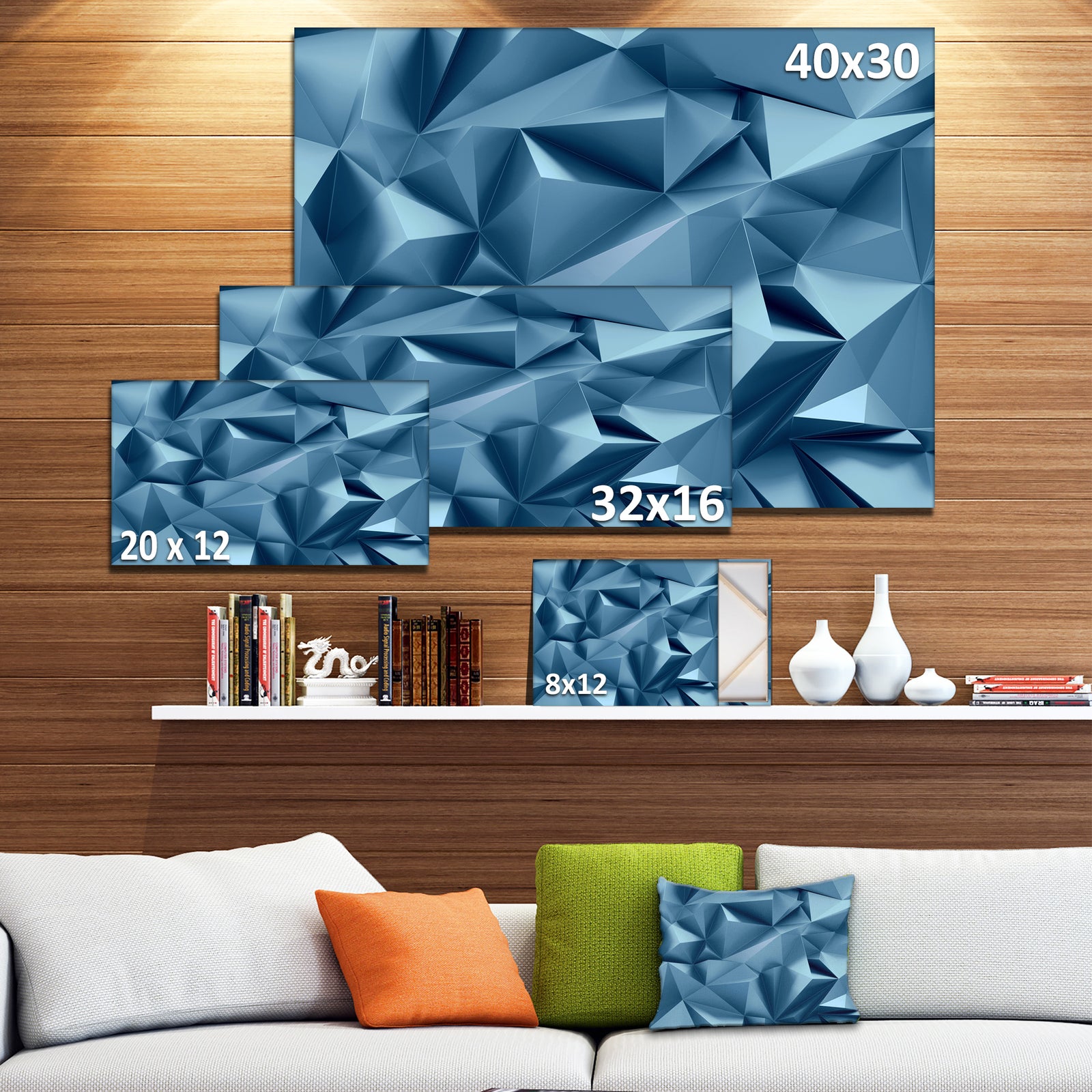 3D Abstract Geometric Background - Abstract Canvas Wall Art