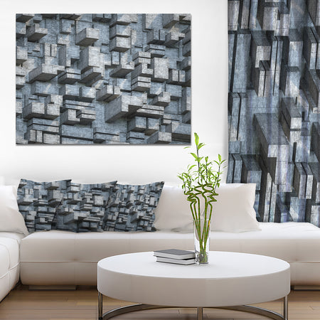 Black Abstract Geometric Background - Abstract Canvas Wall Art