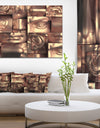 Abstract Golden Blocks'Large Abstract Wall Art