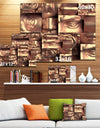 Abstract Golden Blocks'Large Abstract Wall Art