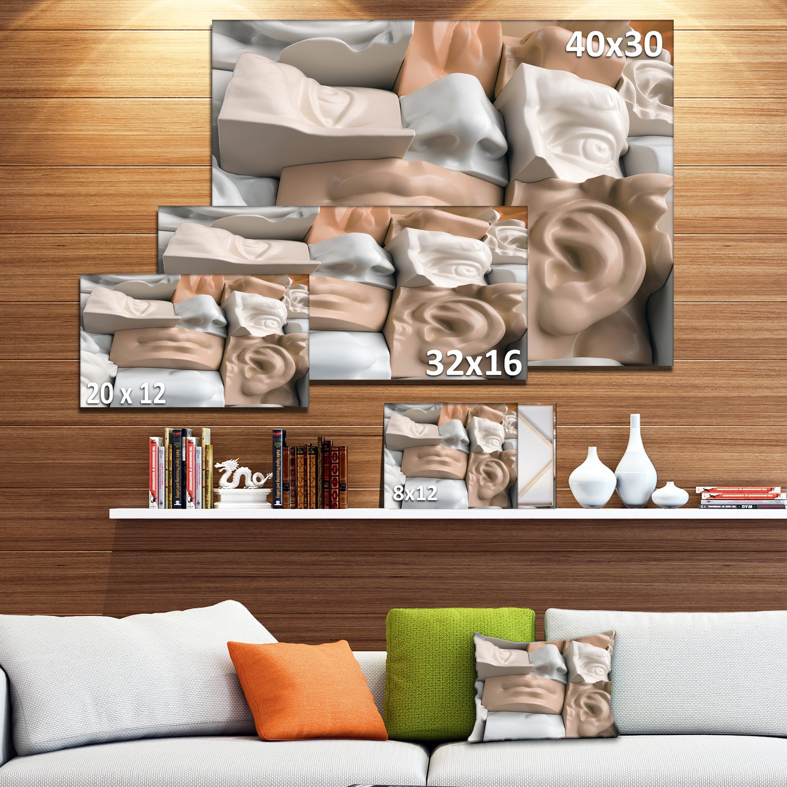 Abstract Mannequin Blocks'Large Abstract Wall Art