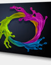 Colorful Splash Round'Large Abstract Wall Art