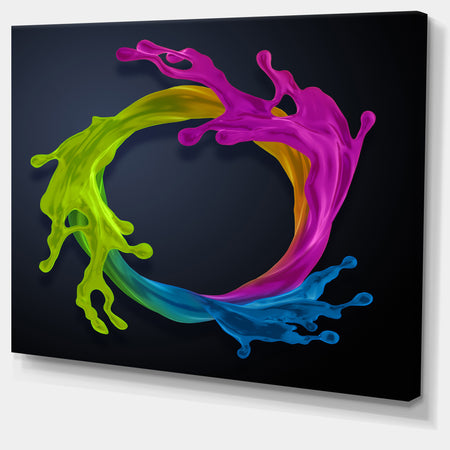 Colorful Splash Round'Large Abstract Wall Art