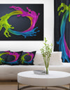 Colorful Splash Round'Large Abstract Wall Art