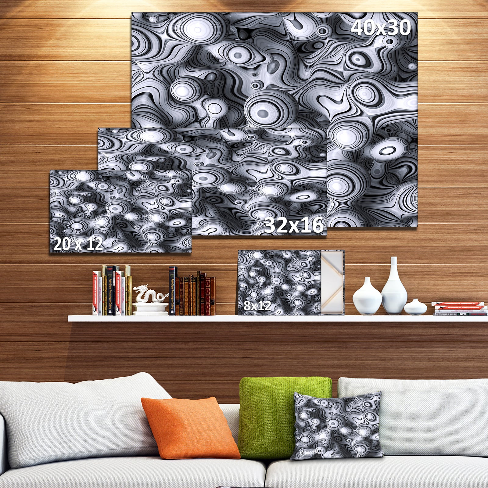 3D Abstract Wavy Bubbles'Large Abstract Wall Art