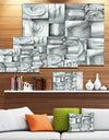 Abstract White Blocks'Large Abstract Wall Art