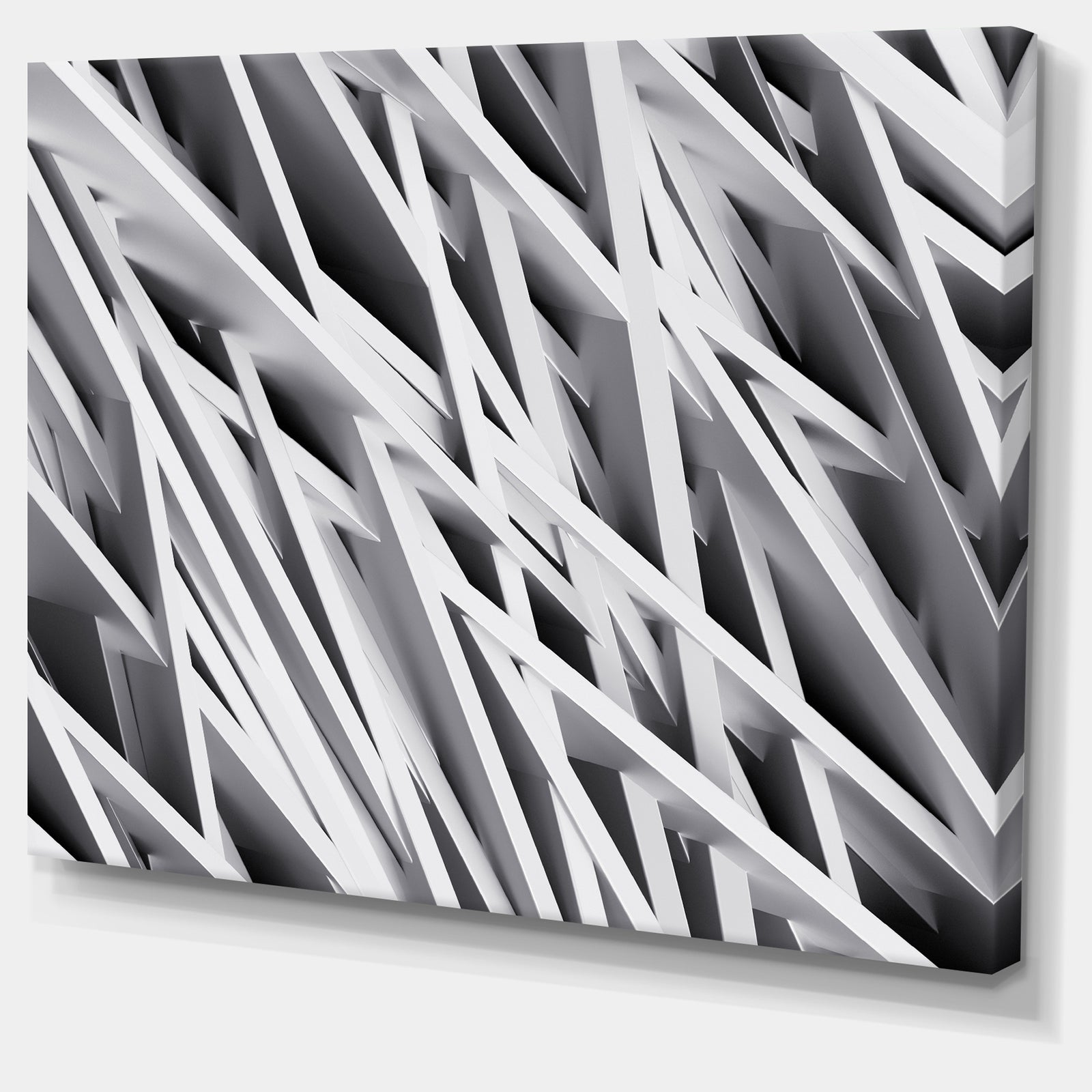 White Geometric Wallpaper'Large Abstract Wall Art