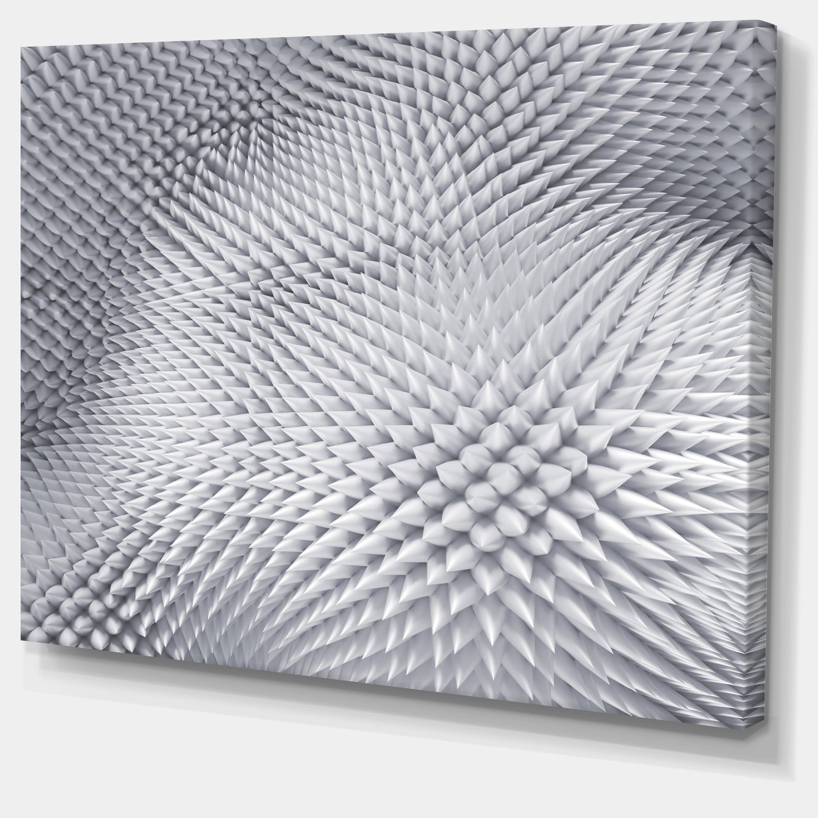 Small 3D White Prickly Design'Large Abstract Wall Art