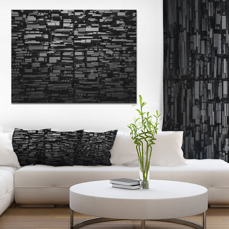 Black 3D Geometric Background - Abstract Artwork on Canvas