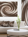 Chocolate and Milk Candy Spiral Design - Abstract Artwork on Canvas