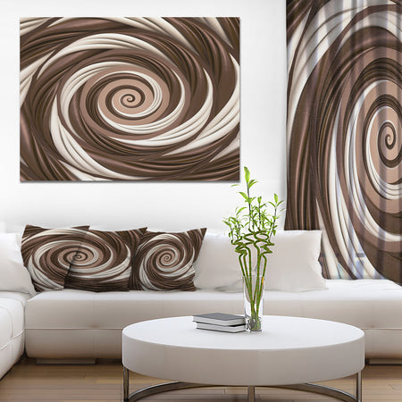 Chocolate and Milk Candy Spiral Design - Abstract Artwork on Canvas