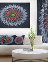 Abstract Silver 3D Flower - Abstract Artwork on Canvas