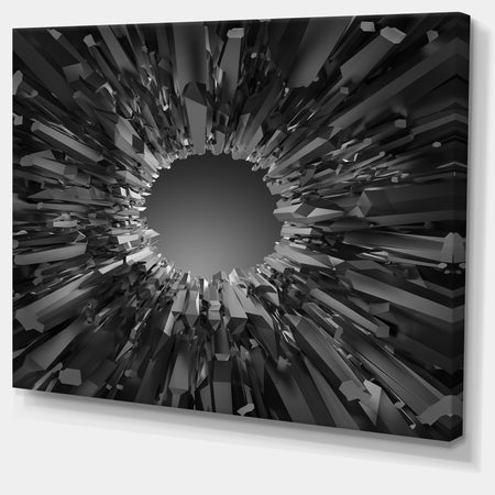 Futuristic Black Background - Abstract Artwork on Canvas
