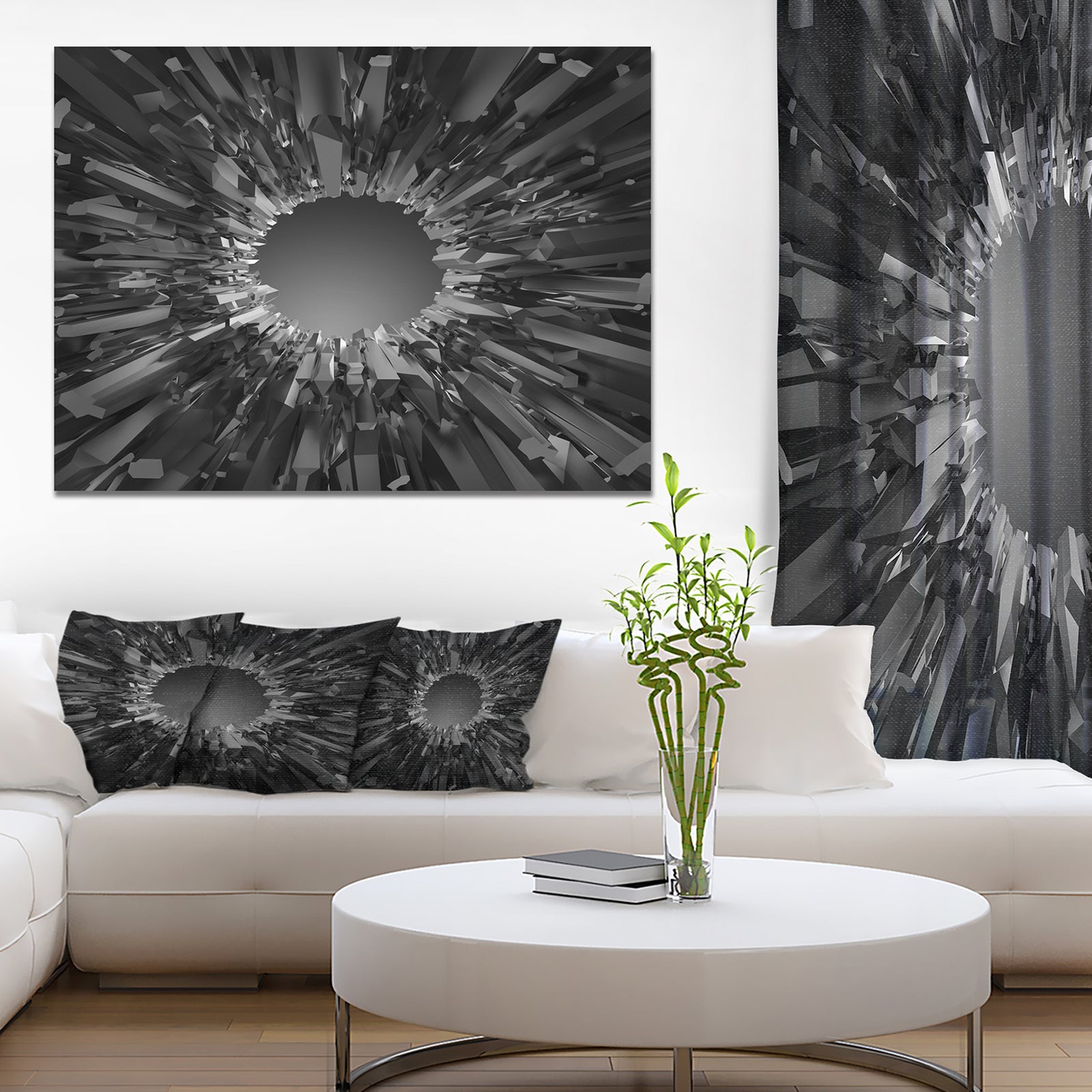 Futuristic Black Background - Abstract Artwork on Canvas