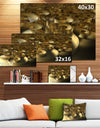 Golden Curly Abstract 3D Design - Abstract Artwork on Canvas