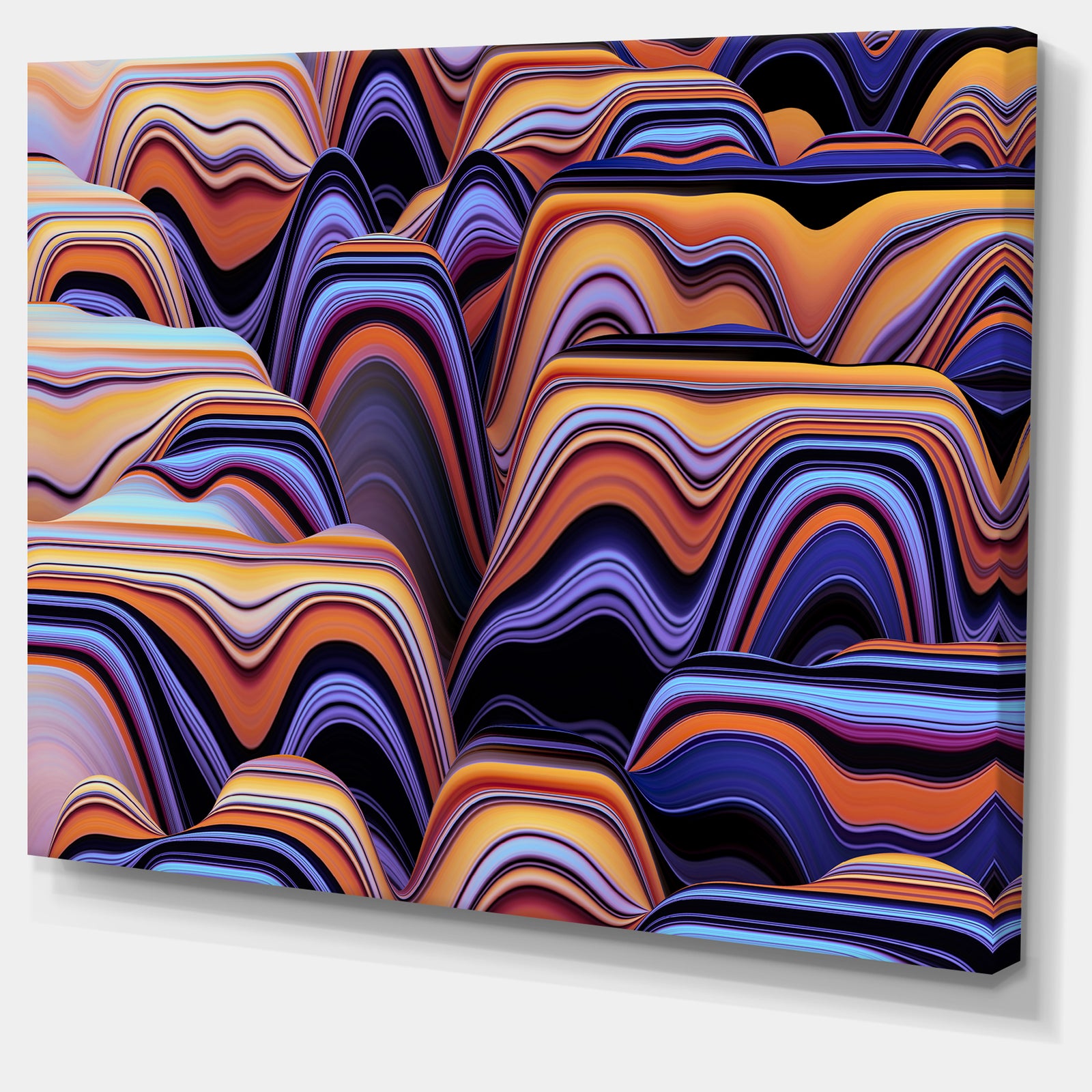 Abstract Mountains 3D Texture - Abstract Artwork on Canvas