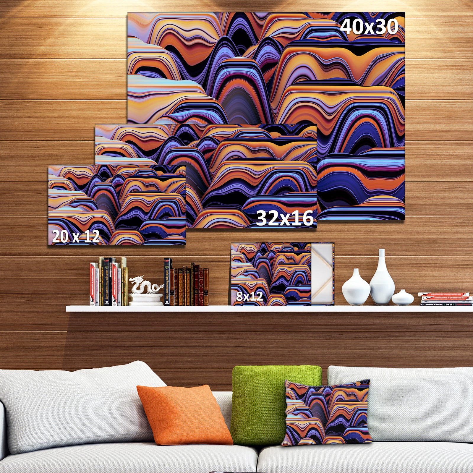 Abstract Mountains 3D Texture - Abstract Artwork on Canvas