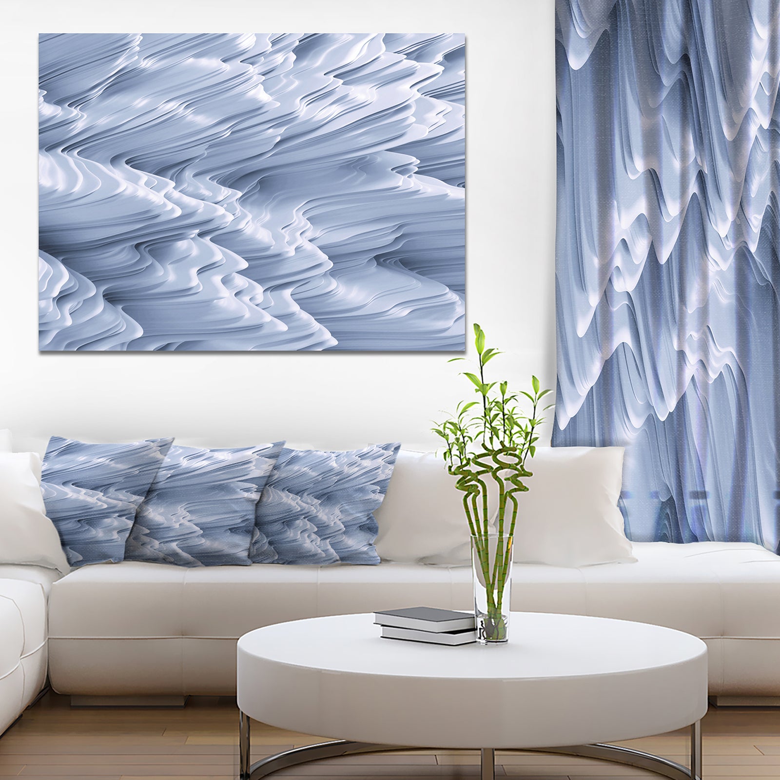 Snowy Hills 3D Texture - Abstract Artwork on Canvas