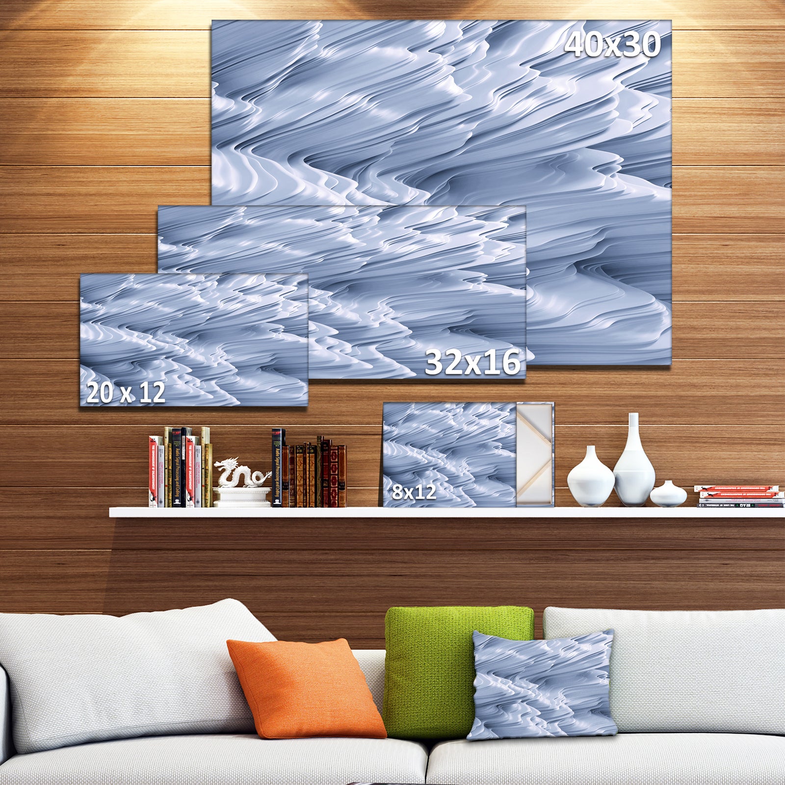 Snowy Hills 3D Texture - Abstract Artwork on Canvas