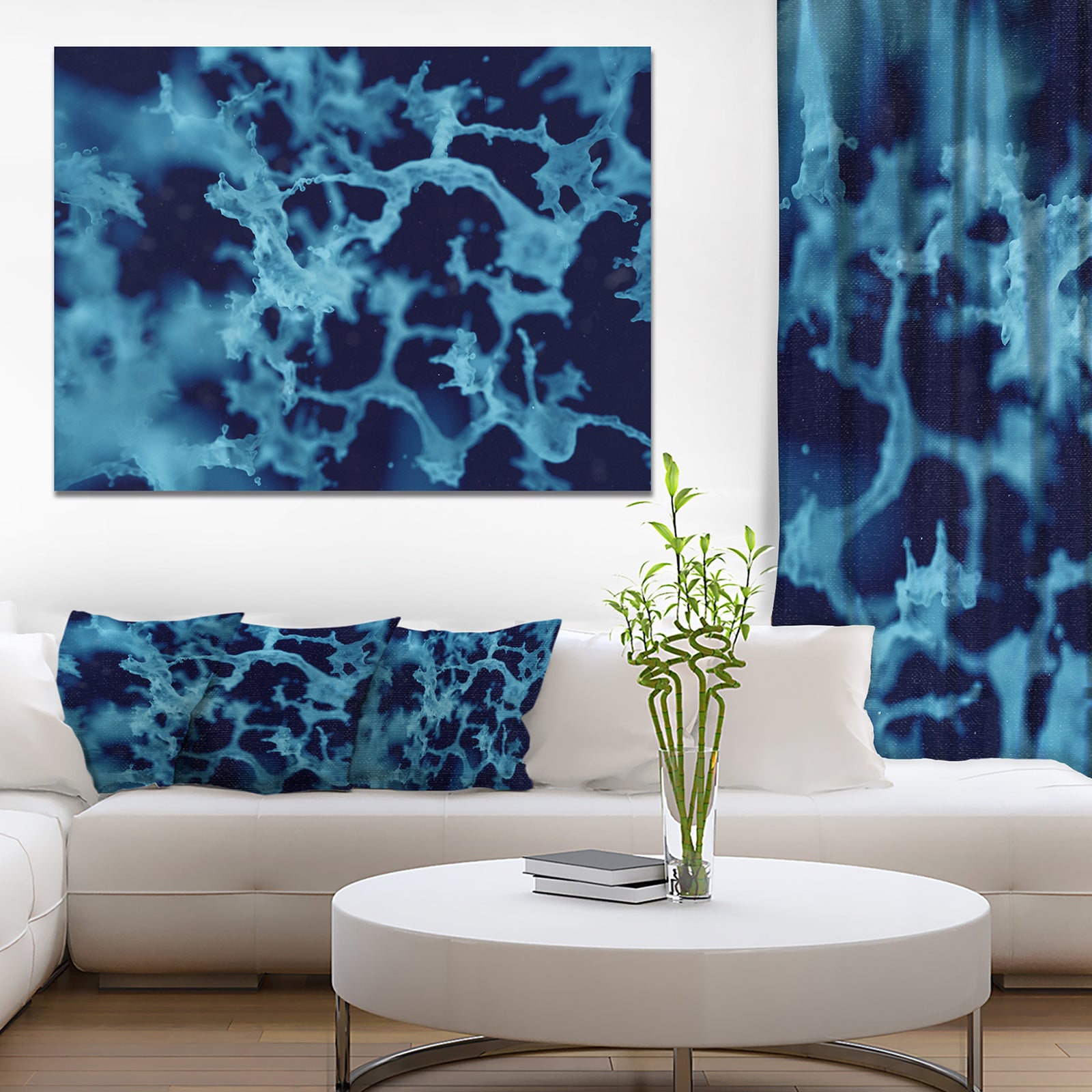 Cloudy Abstract Blue Texture - Abstract Artwork on Canvas