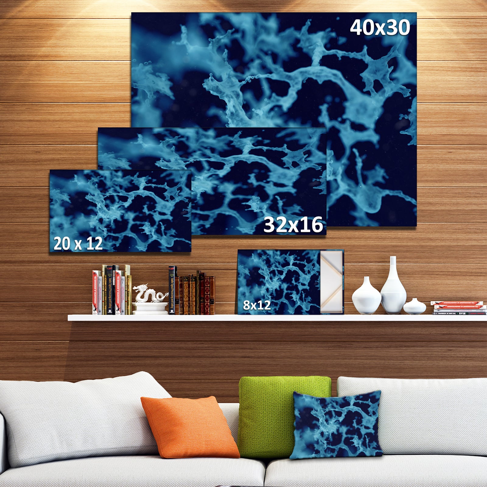 Cloudy Abstract Blue Texture - Abstract Artwork on Canvas