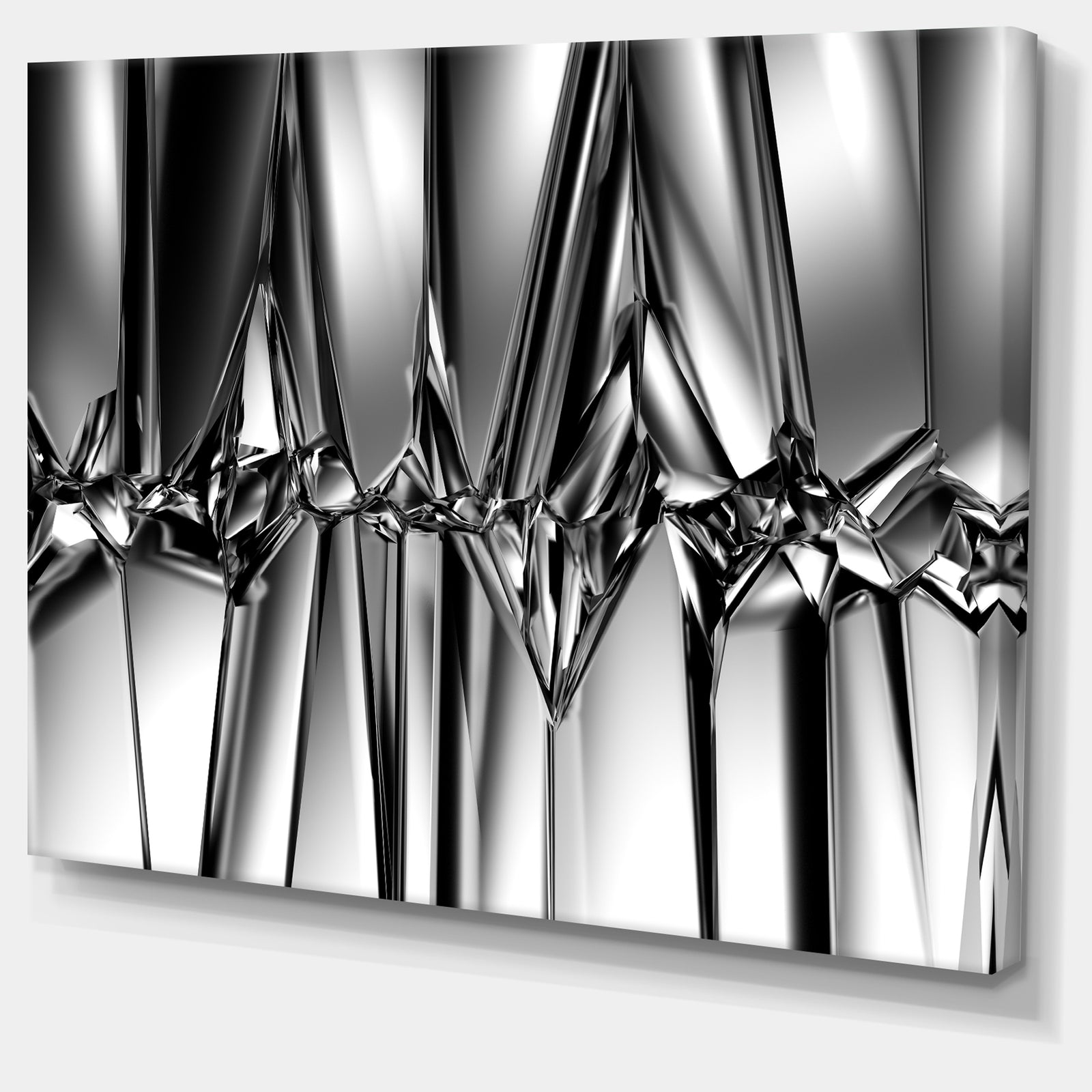 Black White Crystal Background - Abstract Artwork on Canvas