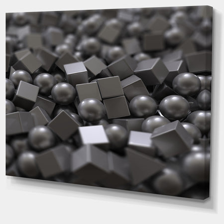 Balls and Cubes 3D Design - Abstract Artwork on Canvas