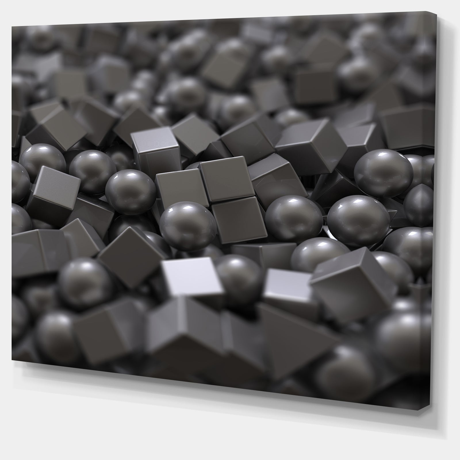 Balls and Cubes 3D Design - Abstract Artwork on Canvas