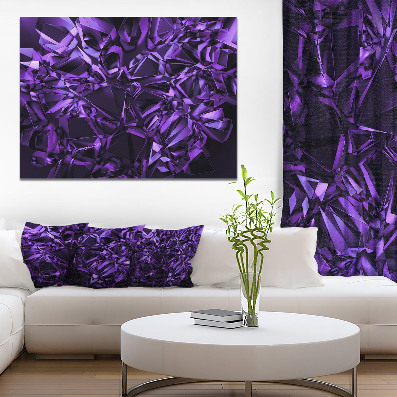 Purple Crystal Texture Design'Extra Large Abstract Canvas Art Print