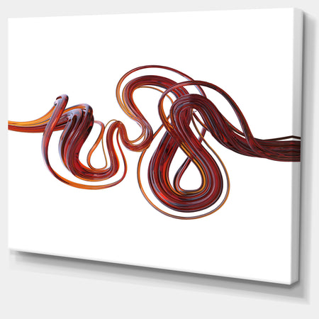 3d Flexible Caramel Lines'Extra Large Abstract Canvas Art Print