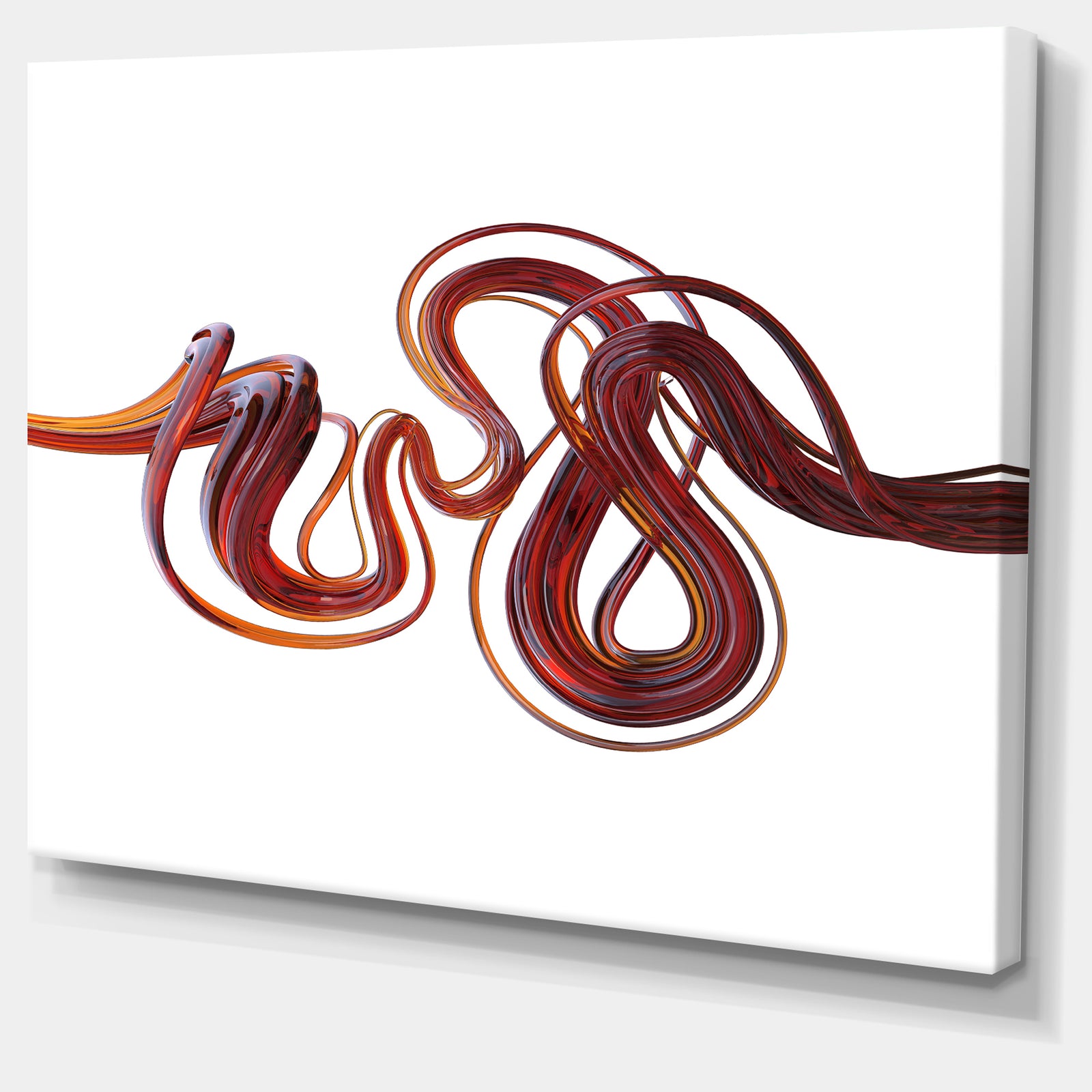 3d Flexible Caramel Lines'Extra Large Abstract Canvas Art Print