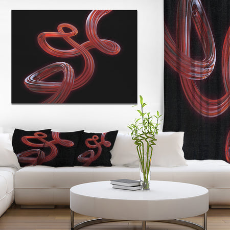 Flexible Caramel Line on Black'Extra Large Abstract Canvas Art Print