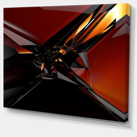 3D Abstract Red Glass Design'Extra Large Abstract Canvas Art Print