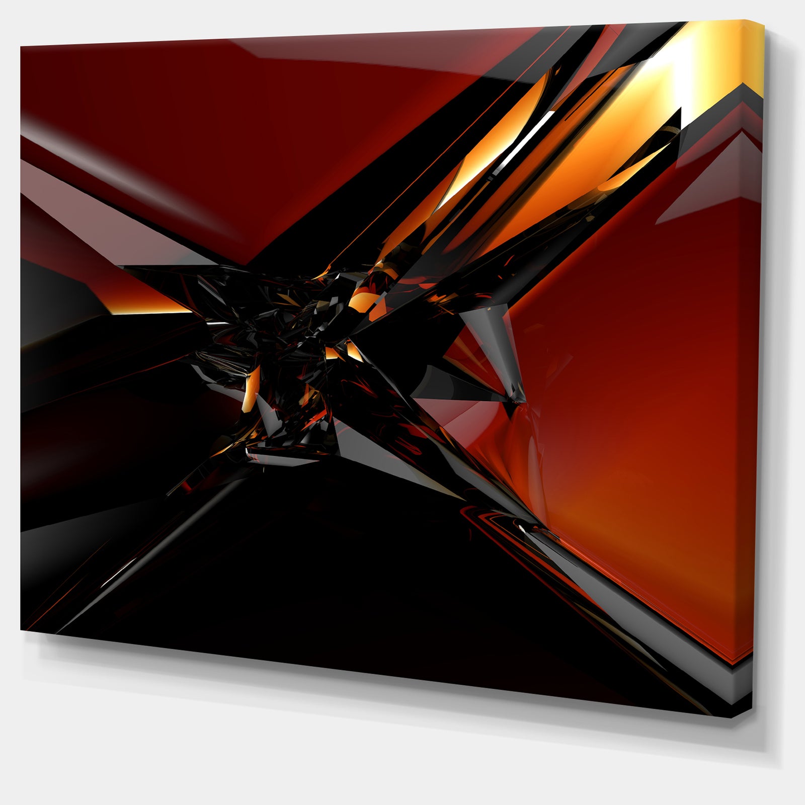 3D Abstract Red Glass Design'Extra Large Abstract Canvas Art Print