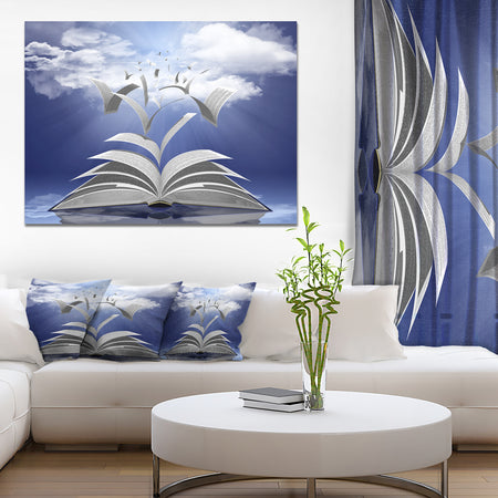Book Pages Skyward'Extra Large Abstract Canvas Art Print