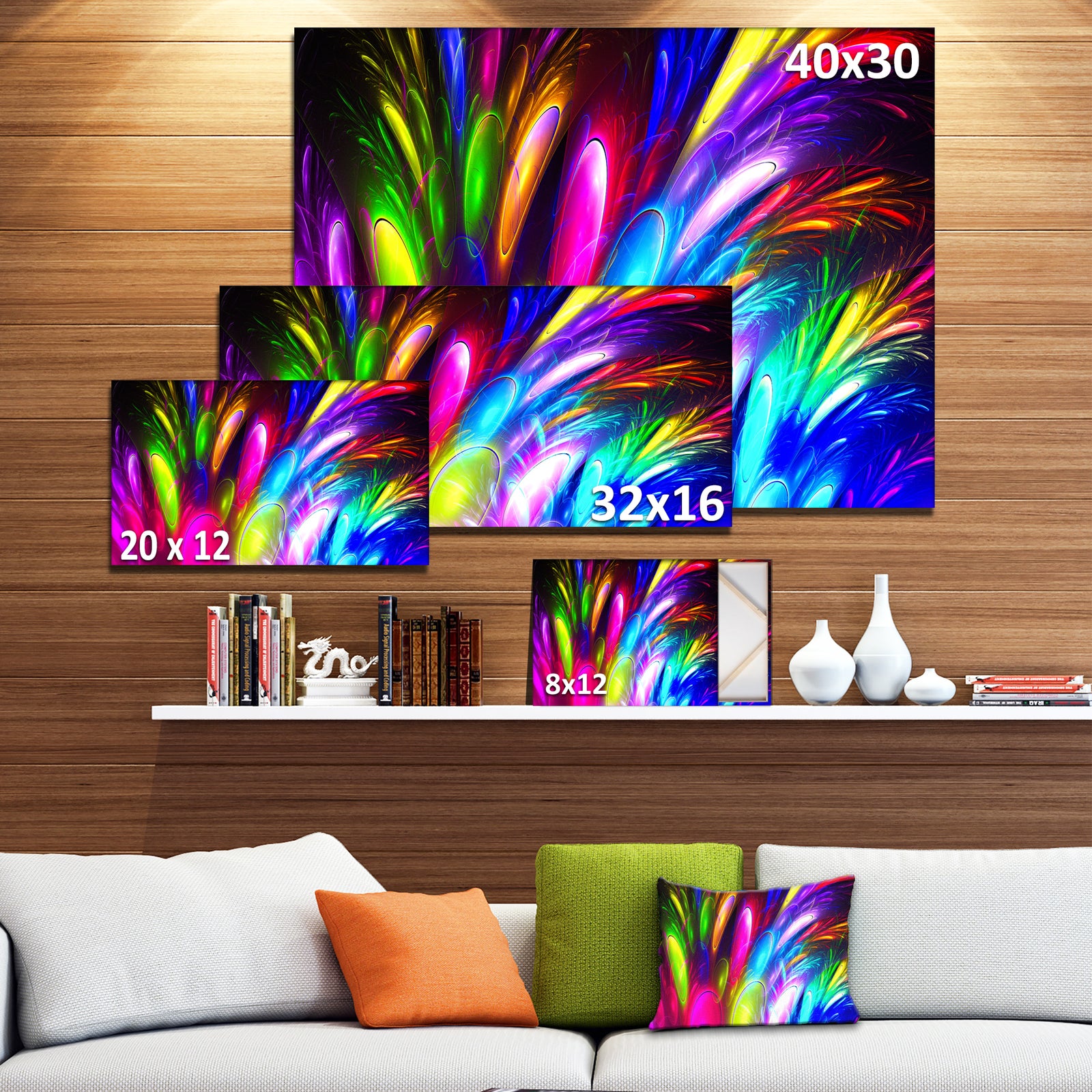 Mysterious Psychedelic Design'Extra Large Abstract Canvas Art Print