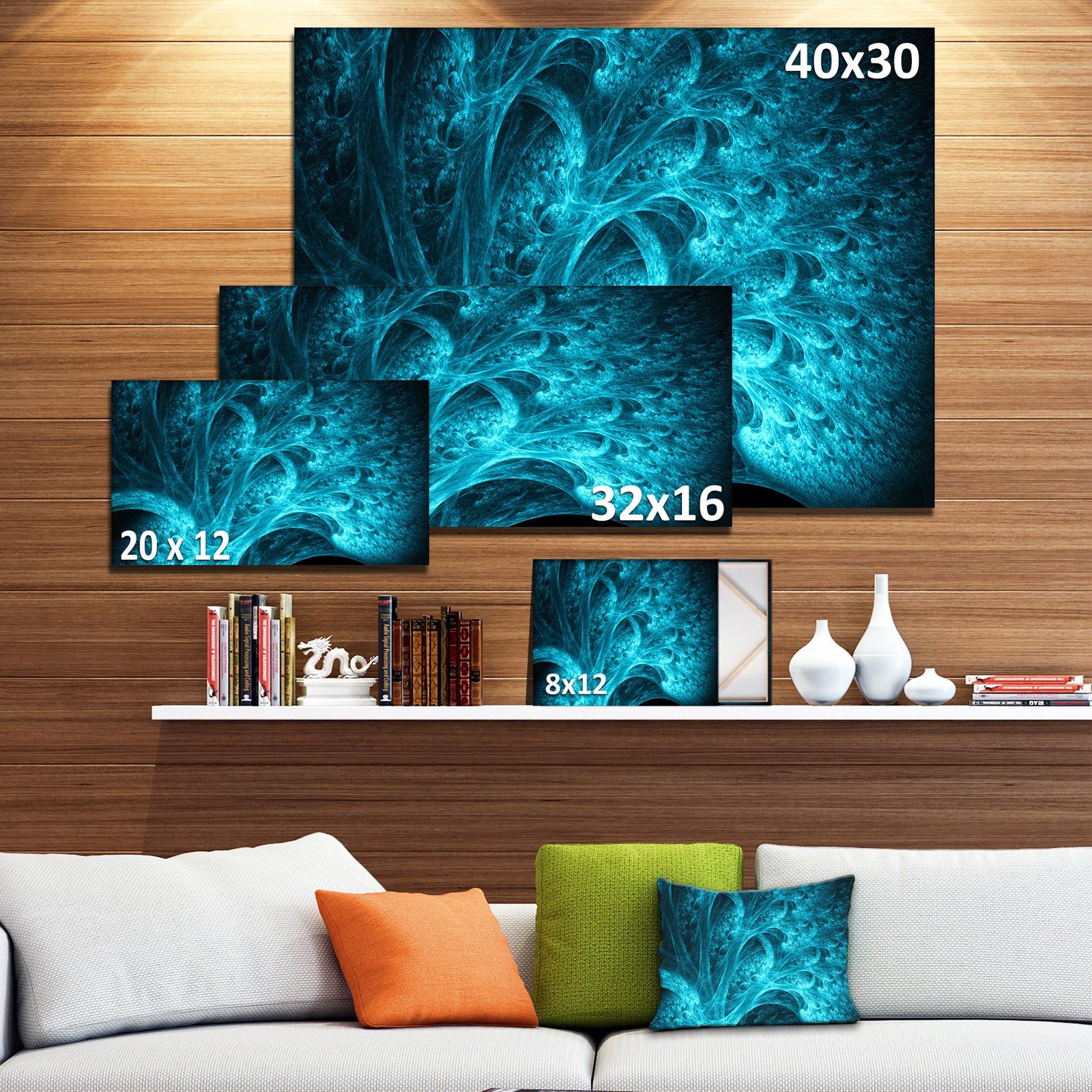 Magical Blue Psychedelic Forest'Extra Large Abstract Canvas Art Print
