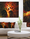 Magical Orange Psychedelic Tree'Extra Large Abstract Canvas Art Print