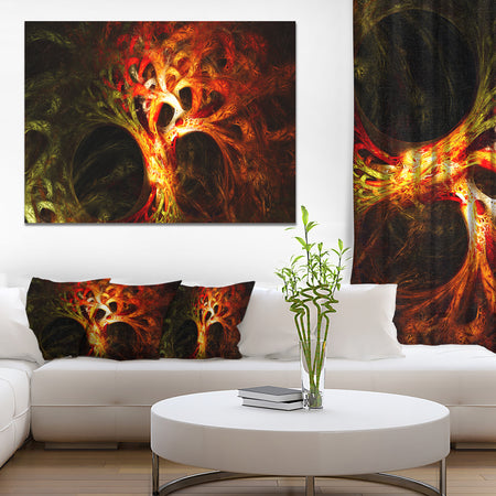 Magical Orange Psychedelic Tree'Extra Large Abstract Canvas Art Print
