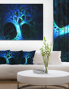 Magical Blue Psychedelic Tree'Extra Large Abstract Canvas Art Print