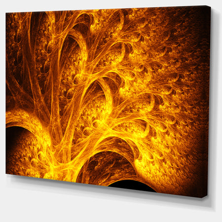 Magical Yellow Psychedelic Tree - Extra Large Abstract Art on Canvas