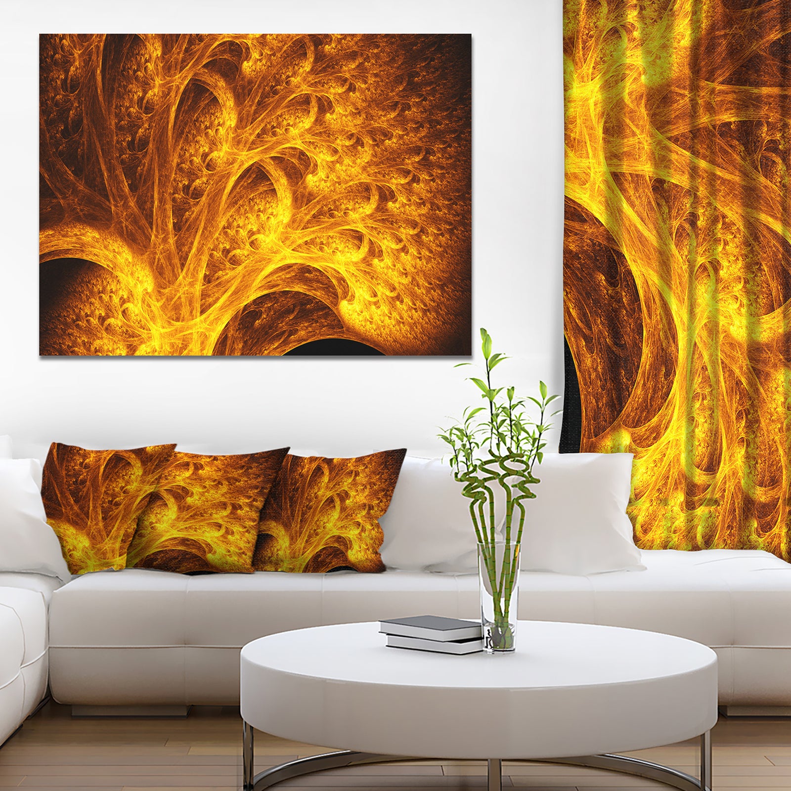 Magical Yellow Psychedelic Tree - Extra Large Abstract Art on Canvas