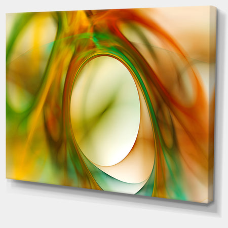Circled Green Psychedelic Texture - Extra Large Abstract Art on Canvas