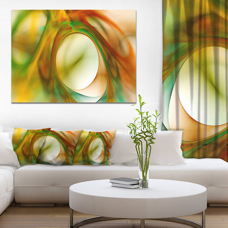 Circled Green Psychedelic Texture - Extra Large Abstract Art on Canvas