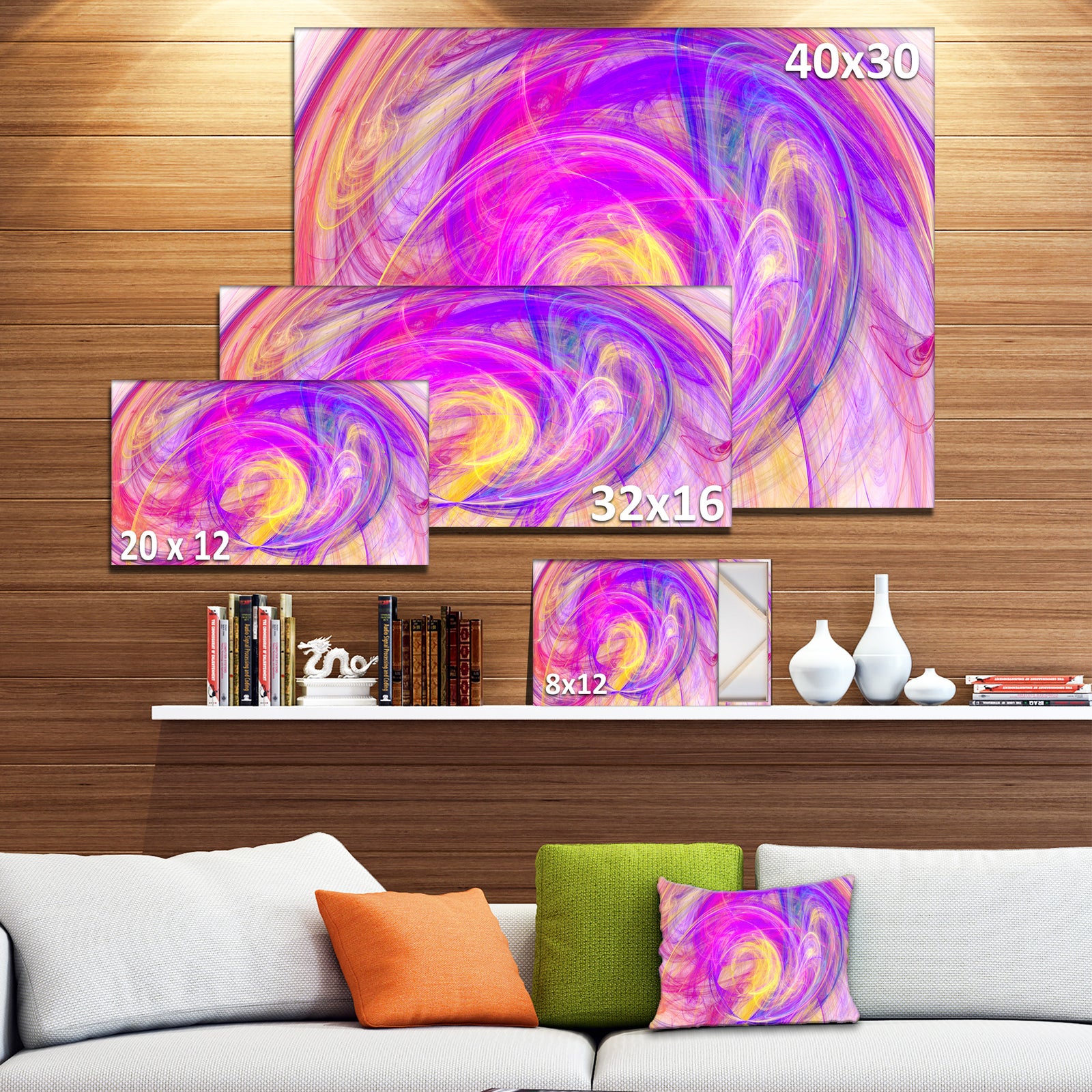 Purple Mystic Psychedelic Texture - Extra Large Abstract Art on Canvas